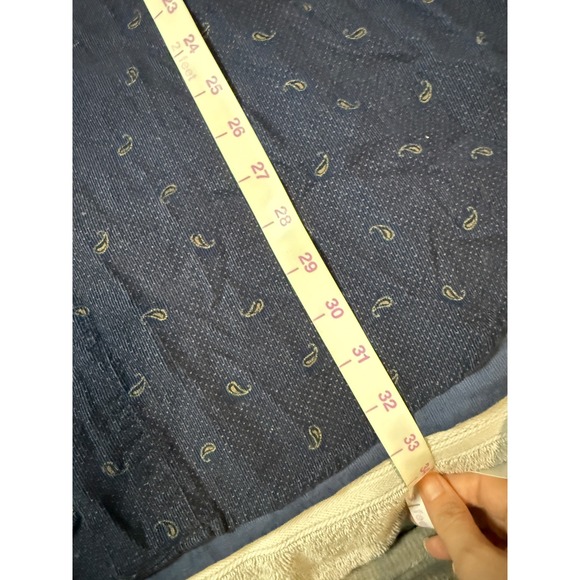 Croft & Barrow Navy Blue Paisley Long Sleeve Corduroy Button Up Shirt Size XLT - Picture 5 of 6